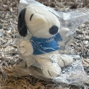 New Peanuts Snoopy Plush in White and Blue Shirt, 4” Mini